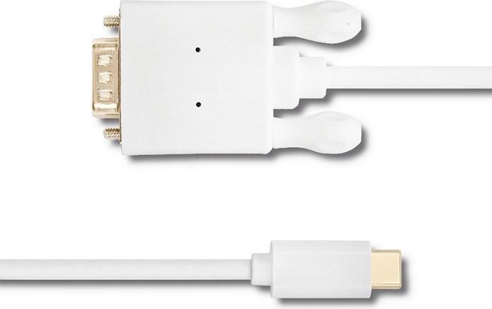 Immagine prodotto Qoltec 50419 adattatore cavo video USB Tipo-C VGA (D-Sub) Bianco (2 m, DisplayPort)