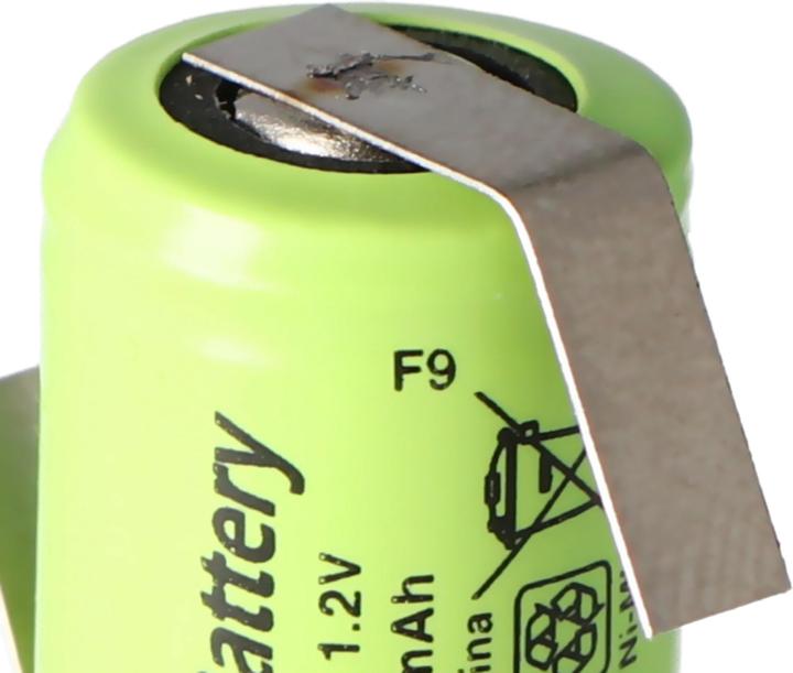 Immagine prodotto AccuCell Batteria KAN 1/3AAA Micro con etichetta a saldare a Z (1 pz., 1/3 AAAA, 150 mAh, Batteria + Caricabatterie)