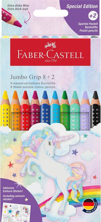 Image du produit Faber-Castell Buntstift Jumbo Grip Einhorn 8 + 2 Karton (Multicolore, 10 x)