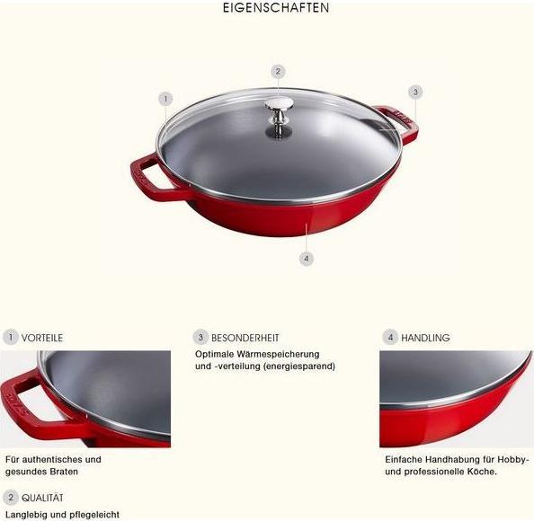 Produktbild Staub Wok (30 cm, Wok Pfanne, Gusseisen)