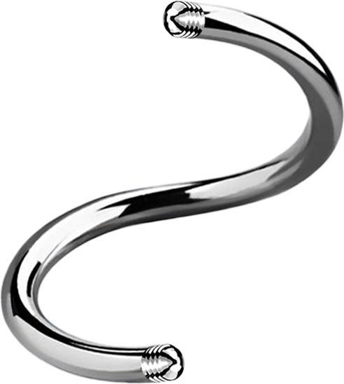 Actual product image Star Piercing Micro spiral rod silver (Surgical steel 316L)