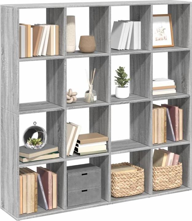 Produktbild VidaXL Bücherregal Raumteiler Wandregal Standregal Raumtrenner Regal Grau Sonoma (137.5 x 29 x 137.5 cm)