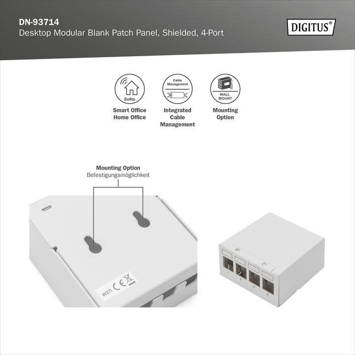 Produktbild Digitus Desktop Modular Patch Panel, geschirmt, 4-Port