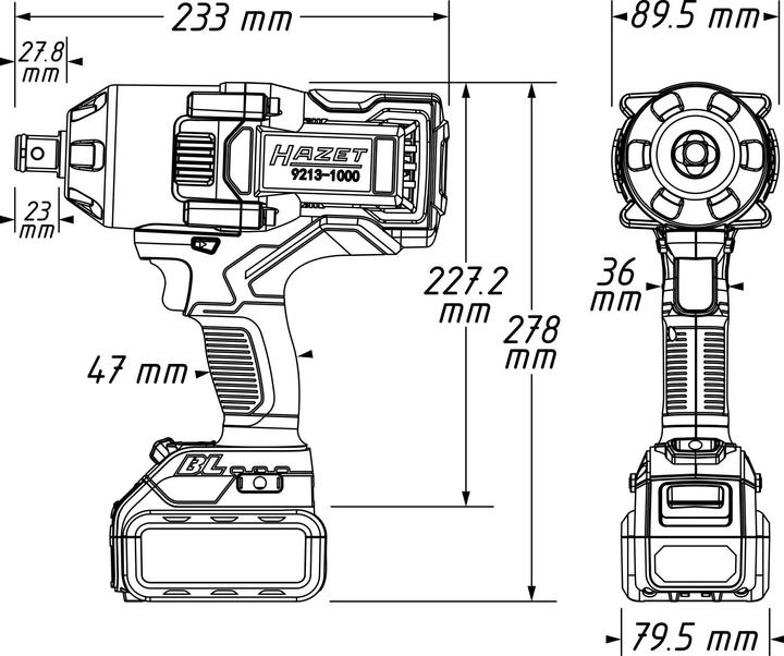 Image du produit HAZET Visseuse à choc sans fil 9213-1000 (Fonctionnement sur batterie)