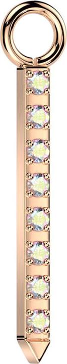 Produktbild Star Piercing Anhänger rosegold Balken spitz Kristalle multicolor (Titan G23, ohne Messing)