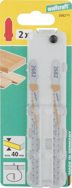 Produktbild wolfcraft wolfcraft 2 Stichsägeblätter HCS L=115mm T-Schaft