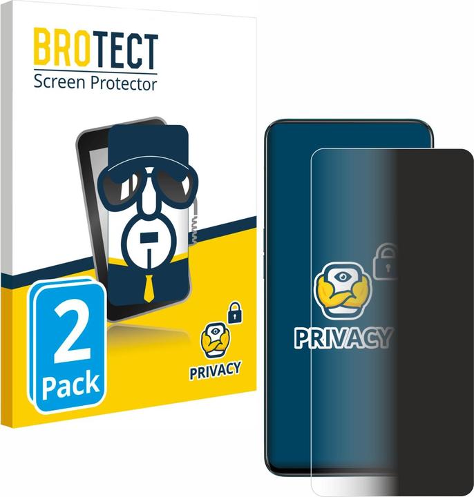 Produktbild BROTECT Sichtschutzfolie Anti-Spy Privacy Folie Blaulicht-Schutz (2 Stück, Oppo Reno 2)