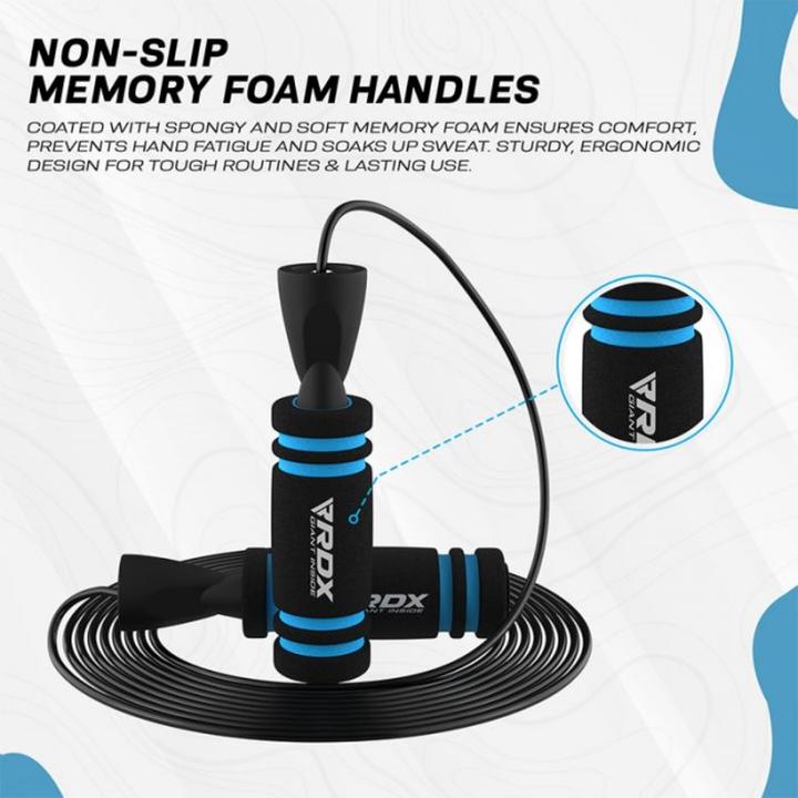 Actual product image Rdx Skipping Rope With Weight X2 Blue-10.3Ft (15763) (304 cm)