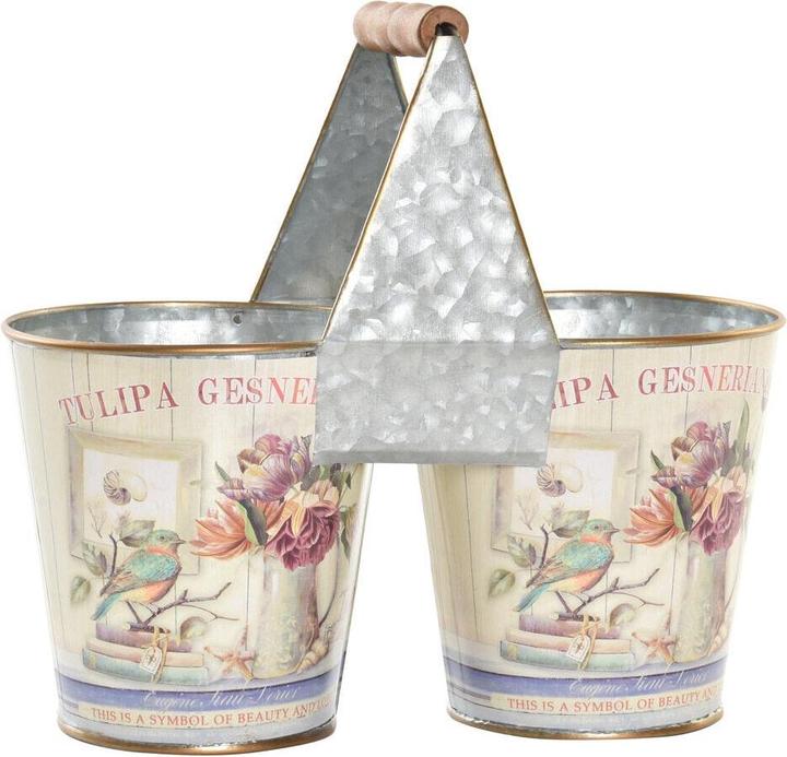 Actual product image DKD Home Decor Blumentopf Rosa Metall Shabby Chic 24 x 12 x 23 cm (24 cm)
