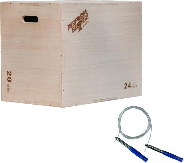 Actual product image Perform Better PB Wooden Plyo Box + First Place Speed Rope Ultra (Set)