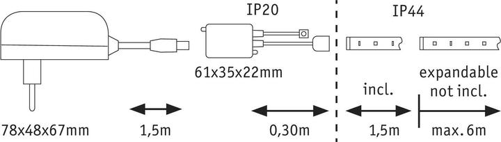 Immagine prodotto Paulmann Set di strisce MaxLED 250 (Bianco caldo, Bianco neutro, Bianco freddo, 150 cm, Interno)