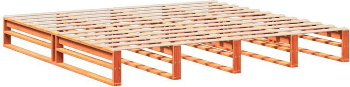 Actual product image VidaXL Solid wood bed Wooden bed Bed pallet bed with headboard 180x200cm pine (180 x 200 cm)