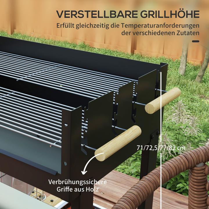 Actual product image Outsunny Charcoal grill with height-adjustable grill grates