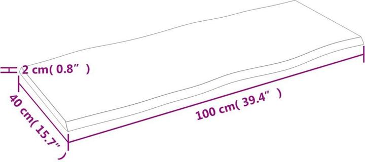 Produktbild VidaXL Tischplatte 100x40x2 cm Massivholz Eiche Behandelt (100 x 40 x 2 cm)