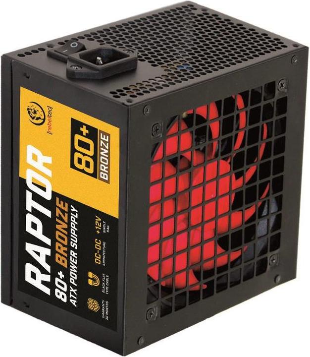 Immagine prodotto Rebeltec Alimentatore ATX RAPTOR 600W BRONZE 80+ Single Rail DC-DC (600 W)