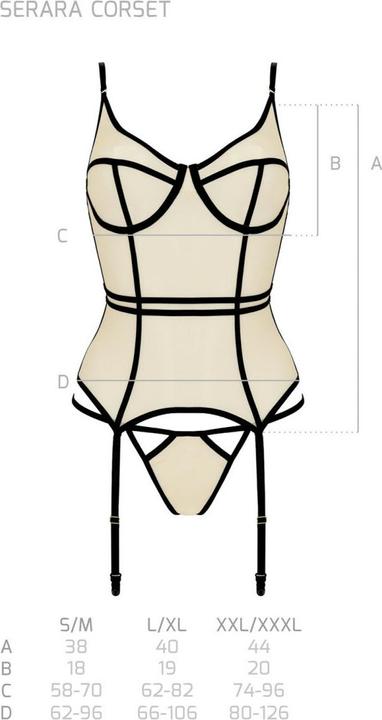 Image du produit Passion PE Serara corset & thong beige S/M (S, M, S/M)
