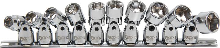 BGS Jeux de douilles articulées 10 mm (3/8") 10 - 19 mm 10 pièces (3/8")