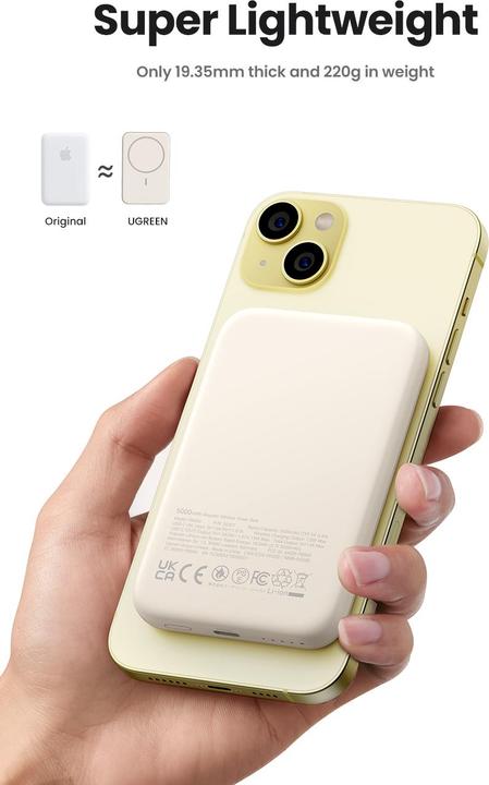 Produktbild Ugreen Mini Powerbank Wireless with MagSafe (10000 mAh, 20 W, 37 Wh)