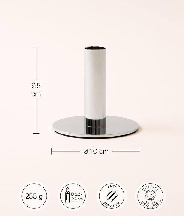 Immagine prodotto Esmée Portacandele per candele a colonna in argento, H 9,5 cm x Ø 10 cm