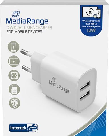 Produktbild MediaRange Steckdosen-Ladegerät (12 W)