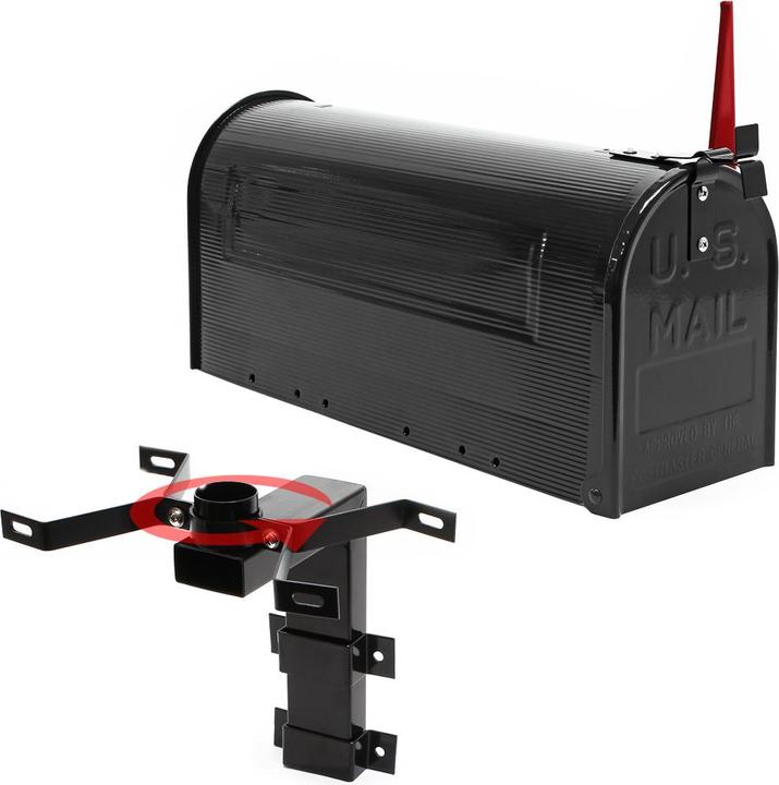 Produktbild Wiltec Set US Mailbox 180x220x480mm amerikanischer Briefkasten Halterung