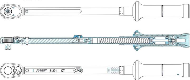 Actual product image HAZET Torque wrench 6145-1CT ∙ Nm min-max: 300 - 800 Nm ∙ Tolerance: 2% ∙ Square, solid 20 mm (3/4 … (3/4", 300 Nm, 800 Nm)