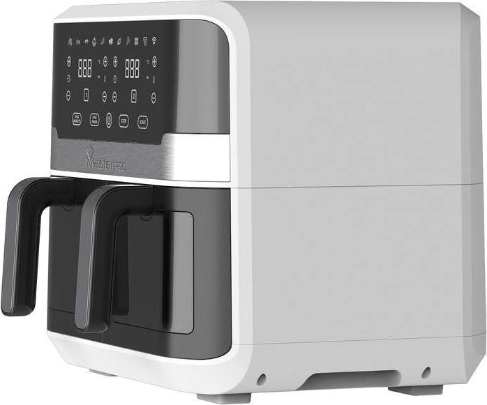 Actual product image MasterPRO Rocket Duo hot air fryer 2400W with display, indicator light black, silver