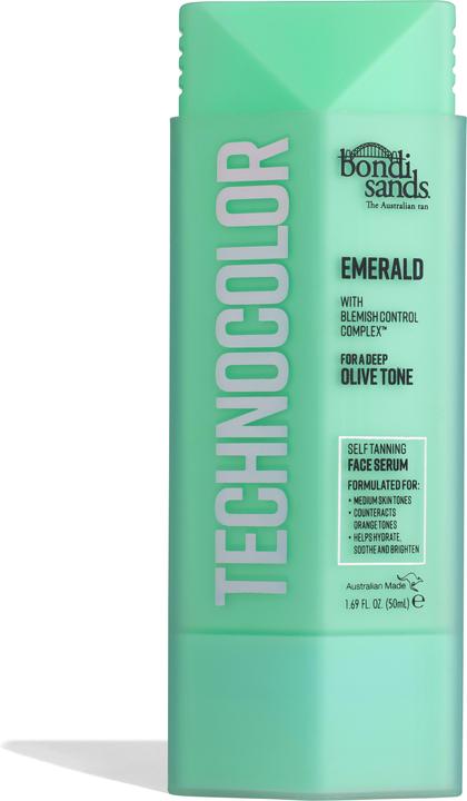 Actual product image Bondi Sands Technocolor Emerald Self-Tanning Face Serum Easy Application Streak Free Tan Enriched wi (Self tanning serum, 50 ml)