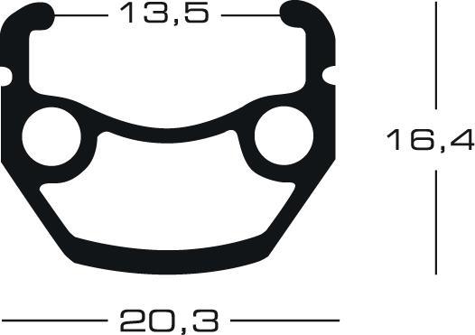 Actual product image Ryde EXAL XR2 rim (13-622) 700C, double eyelets, black (28")