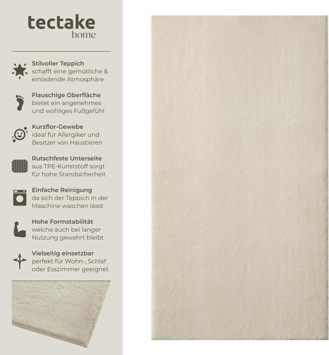 Immagine prodotto tectake Tappeto a pelo corto Soft Zone (60 x 110 cm)