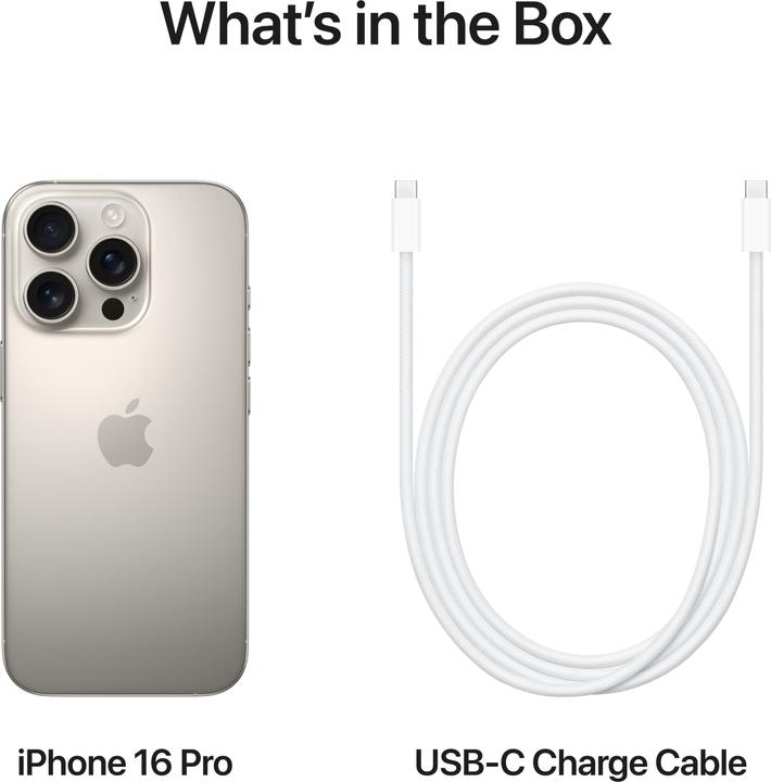 Image du produit Apple iPhone 16 Pro (256 Go, Titane naturel, 6.30", SIM + eSIM, 48 Mpx, 5G)