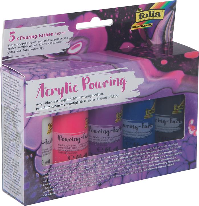 Produktbild Folia Acrylic Pouring-Farbe "INTENSIV", farbig sortiert (Mehrfarbig)