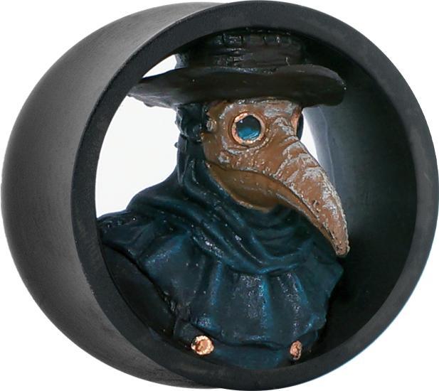 Produktbild Star Piercing Flared Tunnel schwarz Pestdoktor rechts (Harz, ohne Messing)