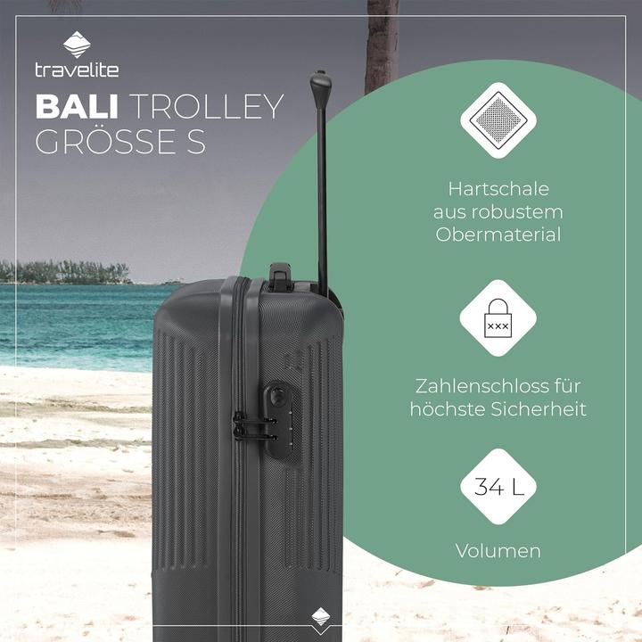 Image du produit Travelite Trolley + valise Bali 4w Trolley S (34 l, Bagage à main (jusqu'à 50l))