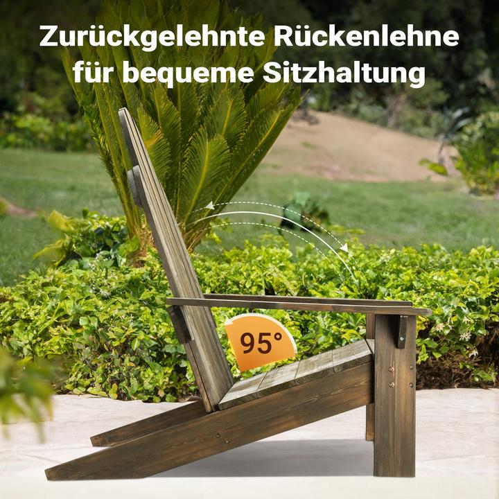 Actual product image Wiltec Adirondack garden chair wood 89x72x92,5cm garden chair 160kg garden furniture