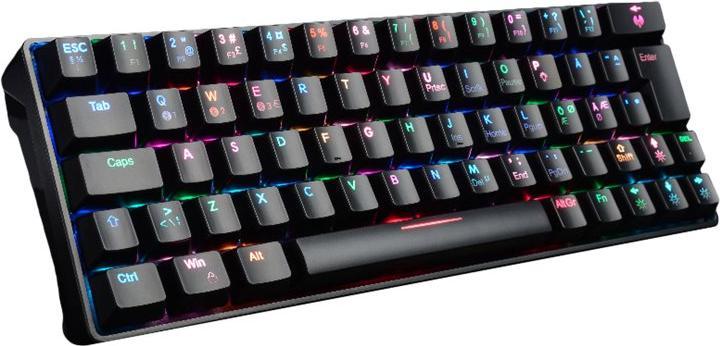 Actual product image Fourze GK60 Keyboard USB + Bluetooth QWERTY US English Black (US, Wireless, Cable)