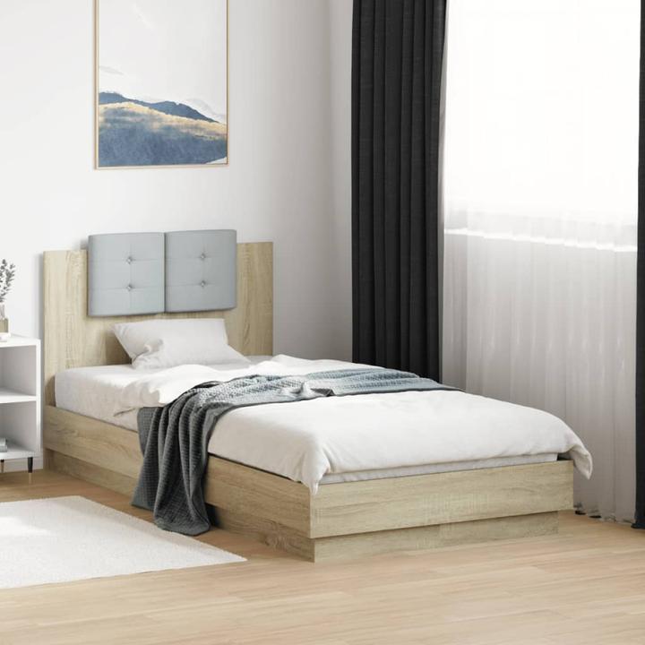 Image du produit VidaXL Cadre de lit avec tête de lit Chêne Sonoma (90 x 190 cm)