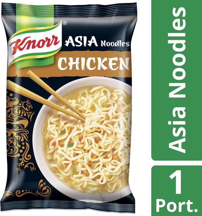 Produktbild Knorr Asia Noodles Chicken Beutel, Instant Asiatische Nudeln mit Poulet & Gemüse, in 3 Minuten zubereitet (70 g)