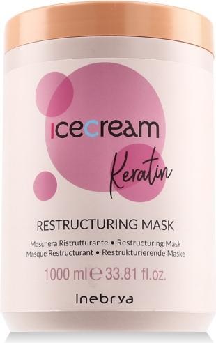 Inebrya Ice Cream Keratin keratynowa restrukturyzująca maska do włosów 1000ml (1000 ml)
