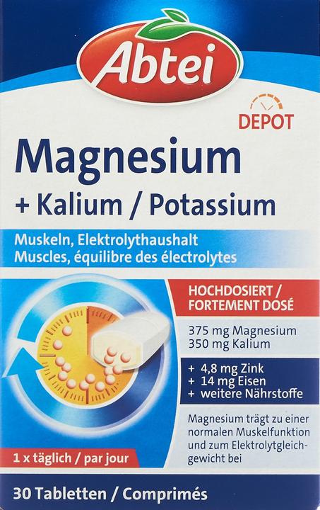 Immagine prodotto Abtei Deposito di magnesio e potassio (30 Pezzo/i, Pillole, 89 g)
