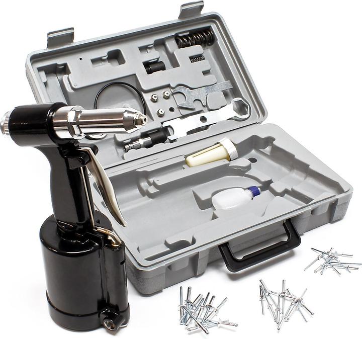 Immagine prodotto Wiltec Aria compressa Pistola per rivettare 2,4-4,8 mm Dispositivo di rivettatura pneumatico per rivetti