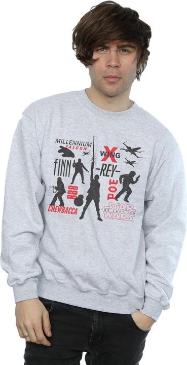 Actual product image Star Wars Mens The Last Jedi Rebellion Silhouettes Sweatshirt (L)