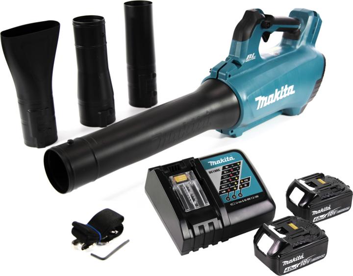 Produktbild Makita DUB 184 RM Akku Gebläse 18 V Brushless + 2x Akku 4,0 Ah + Ladegerät (Akkubetrieb, Laubbläser)