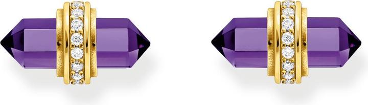 Image du produit Thomas Sabo Boucles d'oreilles avec cristal Onyx violet doré (Argent sterling 925, Or jaune 750 plaqué or)