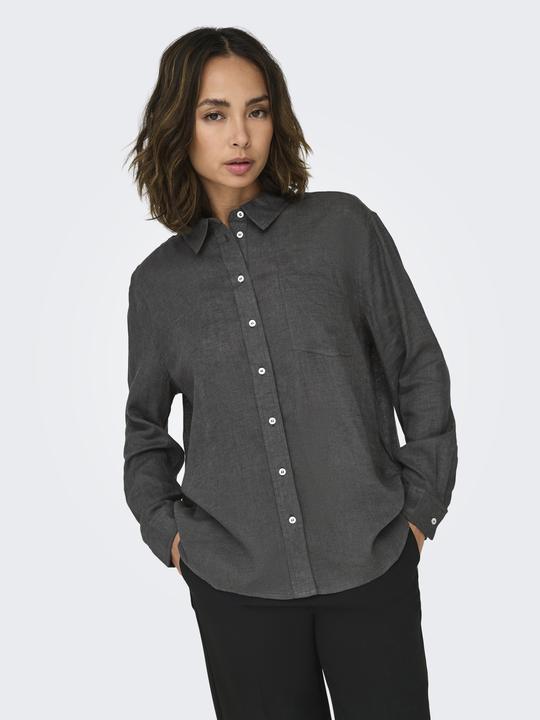 Image du produit Only Chemise unie en lin mélangé Chemise (L)