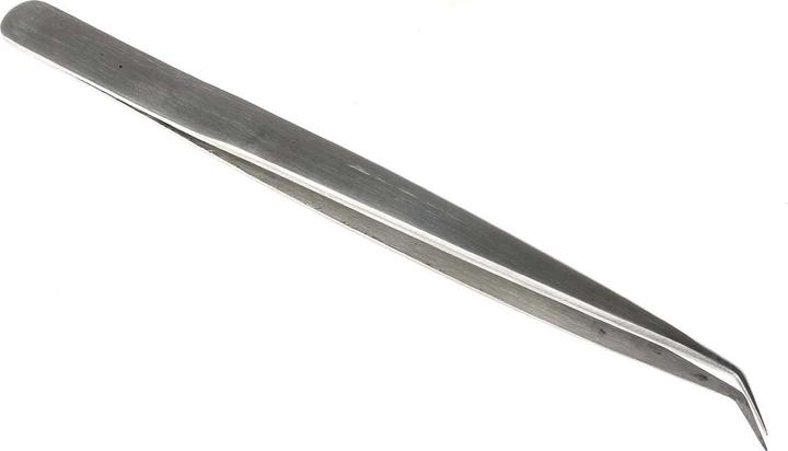 Actual product image Rs Pro Stainless Steel Tweezers, Curved Tip, Extra Fine, 140 mm
