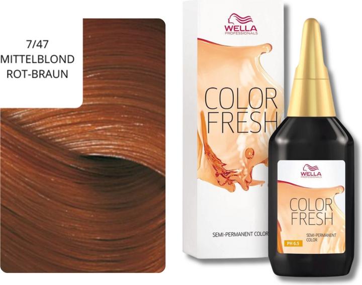 Actual product image Wella Color Fresh (7/47 Medium blonde Red-Brown)