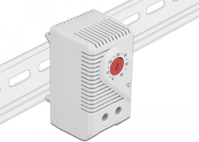 Actual product image Delock Thermostat with normally open contact for top-hat rail
