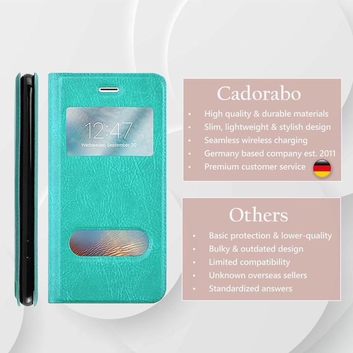 Produktbild Cadorabo Book mit View Doppelfenster Cover (Apple iPhone 7, Apple iPhone 8, Apple iPhone SE (2nd Gen), Apple iPhone SE (3rd Gen))