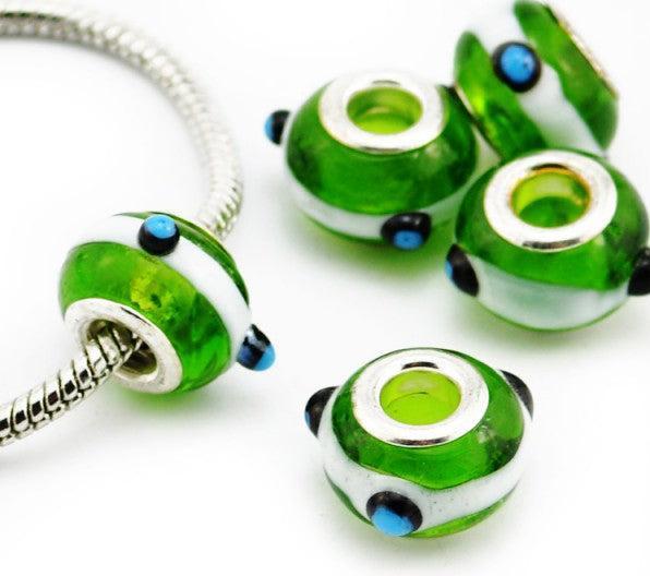 Produktbild Hermex Glas Bead Perle versilbert 925 - Silbrig Grün (Glas, Metalllegierung)